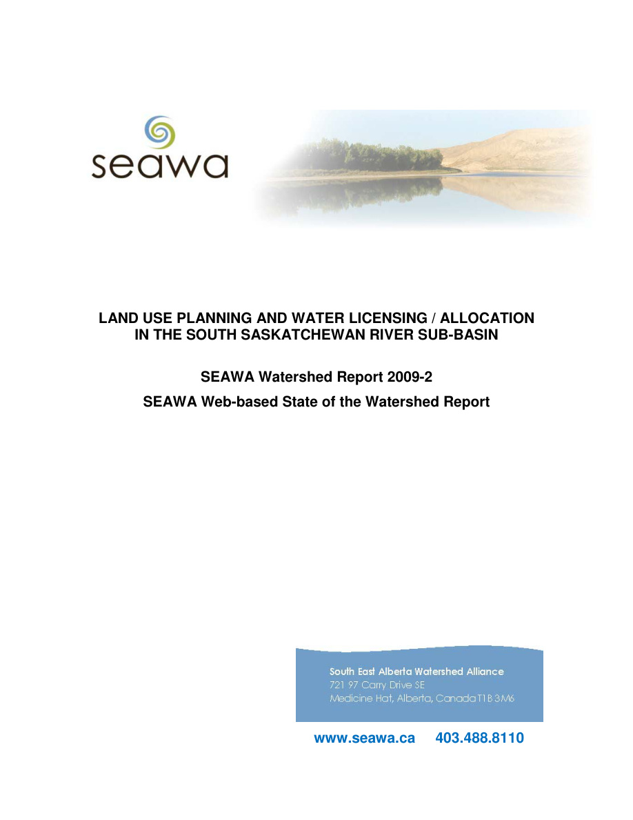 2 Seawa Wtrshdrprt 2009 2 Landuseplanningwaterlicensing