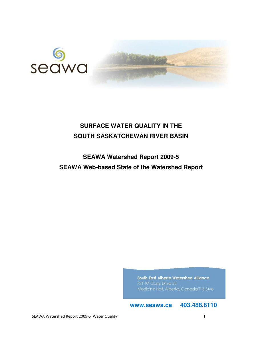 5 Seawa Wtrshdrprt 2009 5 Surfacewaterqualityssrb